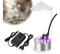 Ultrasonic Nebuliser, 350 ml/H Mini Mist Machine with 12 LEDs, Maker Water Mist Fogger, Adjustable Mist Maker with Removable Splash Guard for Fountain, Pond, Halloween, Pot Landscape