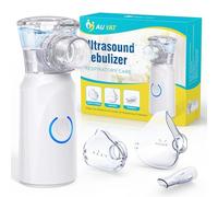 Ultrasonic Nebuliser Machine for Adults, Rechargeable Portable Nebuliser for Adults & Kids, AU YAT Silent Nebuliser for Kids with 2 Masks and Mouthpiece, Handled Nebulizer for Home