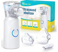 Ultrasonic Nebuliser Machine for Adults, Rechargeable Portable Nebuliser for Adults & Kids, AU YAT Silent Nebuliser for Kids with 2 Masks and Mouthpiece, Handled Nebulizer for Home