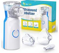 Ultrasonic Nebuliser Machine for Adults, Rechargeable Portable Nebuliser for Adults & Kids, AU YAT Silent Nebuliser for Kids with 2 Masks and Mouthpiece, Handled Nebulizer for Home-Royal Blue