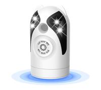 Ultrasonic Pest Repeller, 360° Auto Rotating Ultrasonic Rodent Repellent with Variable Frequency Car & Home Dual Use Plug-in Pest Control Device for Mice Mosquito Cockroach Bugs (White)