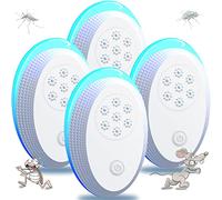 Ultrasonic Pest Repeller, Electronic Insect Repellent Mouse Traps 4 Packs for Indoors, Mosquito Spider Repellent Plugin, Efficient Repelling Rat, Spider, Mosquitoes, Mouse, Cockroach, Bed Bug, Fleas