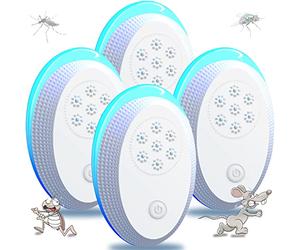Ultrasonic Pest Repeller, Electronic Insect Repellent Mouse Traps 4 Packs for Indoors, Mosquito Spider Repellent Plugin, Efficient Repelling Rat, Spider, Mosquitoes, Mouse, Cockroach, Bed Bug, Fleas