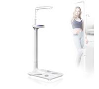 Ultrasonic Physician Scale with Intelligent Voice Broadcast, Electronic Height Weight Measurement for Medical Use, 440lbs Capacity with Non-Slip Base and Telescopic Pole