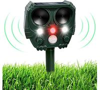 Ultrasonic Rat Deterrent - Solar Powered Rodent Repellent for Yard and Lawn with LED Strobe Lights, Ideal Vehicle Pest Control Solution to Keep Mice Away