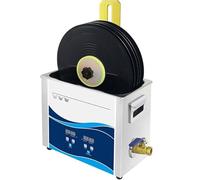 Ultrasonic Record Cleaner, 6.5L Vinyl Record Cleaning Machine with Degas, Adjustable Temperature & Timer, for 7/12 inch Records, Plastic Holder Included