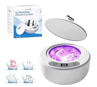 Ultrasonic Retainer and Silver Jewelry Cleaner Machine with UV Light and Portable Timer for Denture Aligners, Dental Sheath, Mouth Guards, Night Guards