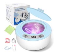 Ultrasonic Retainer Cleaner, 200ML with UV Timer, Denture Cleaner, Blau