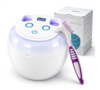 Ultrasonic Retainer Cleaner | 45kHz Ultrasonic Cleaner Pod, 4 U-V Lamps & 4 Cleaning Modes for Dentures, Aligners, Mouth Guards, Night Guards, Toothbrush Heads, Whitening Trays, Jewellery
