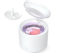 Ultrasonic Retainer Cleaner, 48000Hz Retainer Cleaner Machine, Portable Denture Cleaner Machine with 4 UV Lights, for Dentures, Nightguards, Sport Mouth Guards, Braces, Aligners & More (White)