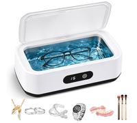 Ultrasonic Retainer Cleaner 49,000Hz 650ml, 5-Mode Jewelry Cleaner Machine with UV Sanitizing Lid, Portable Sonic Cleaner for Dentures, Glasses, Retainers, Rings, Watches, Toothbrush Heads