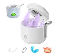 Ultrasonic Retainer Cleaner, JeaTone 48kHz Cordless Rechargeable Ultrasonic Denture Cleaner with 3 Models, 200 ml Portable Dental Cleaning Pod with UV-Light for Braces, Aligners, Night Guards, Jewelry