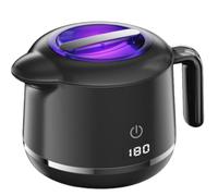 Ultrasonic Retainer Cleaner Machine, 42Khz Ultrasonic Frequency, 2 Cleaning Modes, 180Ml Capacity Suitable for Dentures, Night Guards, Dental Appliances Black