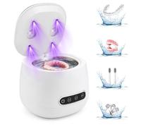 Ultrasonic Retainer Cleaner Machine 45kHz Portable Dental Cleaning Pod for Dental Retainer Mouth Guards Aligner Night Guard Braces Toothbrush Jewelry,Diamonds,Denture Use