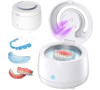 Ultrasonic Retainer Cleaner Machine 45kHz Portable Dental Cleaning Pod for Dental Retainer Mouth Guards Aligner Night Guard Braces Toothbrush Jewelry