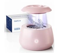 Ultrasonic Retainer Cleaner Machine 48kHz Denture and Aligner Cleaning Pod for Mouth Guards Night Guards Dental Trays Braces Toothbrushes Jewelry with 200ML Capacity (Pink)