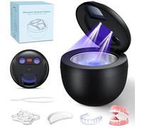 Ultrasonic Retainer Cleaner Machine, TechKen 45khz Cleaning Dental Cleaner with UV Light, Portable Digital Timer for Dentures, Aligner, Mouthguard