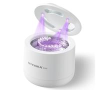 Ultrasonic Retainer Cleaner with UV,45kHz High Frequency,UV Ultrasonic Retainer Cleaning Machine,200ml Dental Cleaning Pod,4 Modes,for Retainers,Aligner,Invisalign,Night Guards,Braces etc.,White