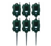 Ultrasonic Smart Link Cat Repellent System Battery Powered Motion Activated & Waterproof - Pack of 6 Pestbye Dark Green One Size
