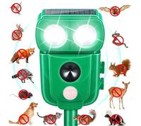 Ultrasonic Solar Animal Repeller with Sound and Flashing LED Light for Raccoon Coyote Fox Skunk Deer Cat Outdoor Animal Repeller with Motion Detection for