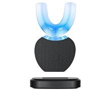 Ultrasonic Toothbrush, Automatic Toothbrush, 360° Self-Sonic Toothbrush, Teeth Whitening Brush with Timer, Wireless Charging, 360° Ultrasonic Electric Toothbrush for Adults (Black, 1)