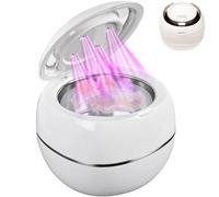 Ultrasonic UV Denture Cleaning Dome,Professional Portable Retainer Cleaner Machine,Deep Cleaning & 42,000hz High-Frequency Waves for Night,Guards,Braces,Aligner,Toothbrush,Jewelry (White)