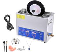 Ultrasonic Vinyl Record Cleaner 6L with Auto-Rotating Dual-Sided Function | 40kHz 180W Disc Washer for 1-6 LP Records | 0-30 Min Timer for Collectors & Stores