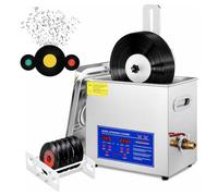 Ultrasonic Vinyl Record Cleaner, 8-Record Auto Rotating LP System | 40kHz cleaning with timer,7-12 inch vinyl,Double-Sided Cleaning for Home and Commercial