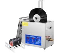 Ultrasonic Vinyl Record Cleaner Machine, Double-Sided LP Cleaning System with Digital Timer, Auto Rotating Disc Washer for Audio Restoration
