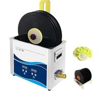 Ultrasonic Vinyl Record Cleaner with Degas, Adjustable Temperature and Timer, Automatic Rotation for 7 and 12 Inch Records