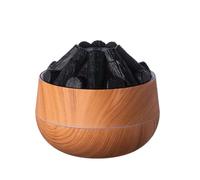 Ultrasonic Volcano Essential Oil Diffuser, Wood Grain Design, 300ml Capacity, Dual Spray Modes, 116x116x102mm, Silent Operation (Brown)