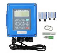Ultrasonic Water Flow Meter, TUF-2000B Digital Water Liquid Flowmeter Tester, TS-2 TM-1 Ultrasonic Clamp-on Transducers Sensors, LCD Display IP68 Protection for Pipe DN15-700mm