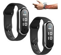 Ultrasonic Weightloss Smart Watch, Ultrasonic Bracelet,Matteo Ultrasonic Body Shape Wristband, Ultrasonic Body Shape Bracelet, Adjustable Smart Lymph Silicone Sport Bracelet for Anyone (Black-2pcs)