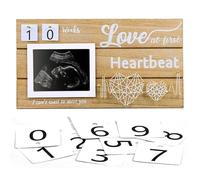 Ultrasound Picture Frames - Wooden Sonogram Picture Frame with Weekly Milestone Cards, Gender Reveal Keepsake for New Parents, Sonogram Frame for Baby Shower