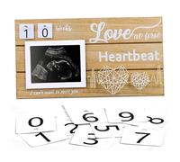 Ultrasound Picture Frames - Wooden Sonogram Picture Frame with Weekly Milestone Cards Gender Reveal Keepsake for New Parents Sonogram Frame for Baby Shower