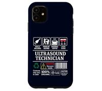 Ultrasound Technician Label Skills Sarcasm Coffee Wine Case for iPhone 11