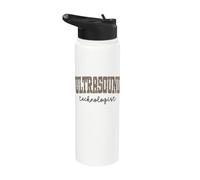 Ultrasound Technologist Rad Tech Healthcare Leopard Print Stainless Steel Insulated Water Bottle