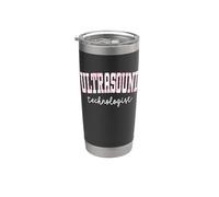 Ultrasound Technologist Rad Tech Pink Toile Flowers Stainless Steel Insulated Tumbler