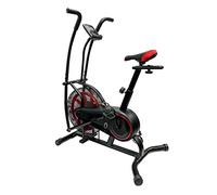 Ultrasport Air Bike, bicycle exercise bike with quiet belt braking system for power training, large fan wheel for air resistance when pedalling, with movable handlebar for arm training