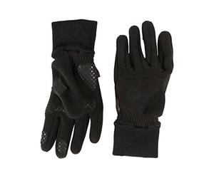Ultrasport Cozy Men’s and Women’s basic fleece winter gloves with grip zones for cycling and other outdoor activities, black, XL