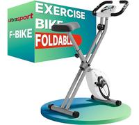 Ultrasport F-Bike Folding Exercise Bike - Extra Silent with Relax Foam Seat and LCD Display - Exercise Bikes for Home Use, Exercise Bike Foldable, Indoor Bike, Stationary Bike (white-silver)