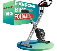 Ultrasport F-Bike Folding Exercise Bike - Extra Silent with Relax Foam Seat and LCD Display - Exercise Bikes for Home Use, Exercise Bike Foldable, Indoor Bike, Stationary Bike (black-silver)
