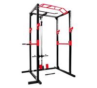 Ultrasport Power Rack, Fitness Rack, Multifunctional Rack For Effective Full Body Training, Solid Steel Construction, Perfect For Beginners And Professionals, Home Gym, Fitness Tower, Black/Red