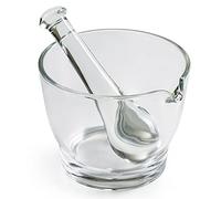 Ultrassist 16oz Glass Mortar and Pestle Bowl, Medicine Grinder and Mixer for Pharmacy or Science Lab