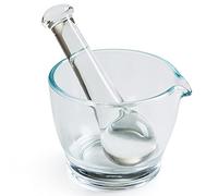 Ultrassist 8oz Glass Mortar and Pestle Bowl, Medicine Grinder and Mixer for Pharmacy or Science Lab