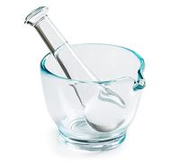 Ultrassist Mortar and Pestle Set, Glass Medicine Grinder, 4oz