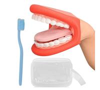 Ultrassist Mouth Hand Puppet with Tongue for Teaching Kids Red Color, Mouth Puppet for Speech Therapy, Include Toothbrush
