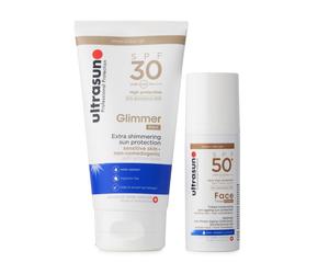 Ultrasun Tinted Face SPF 50+ & Glimmer SPF 30 Kit