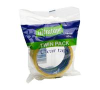 Ultratape Clear Tape 18mm X 40M 2Pk One Colour (One Size)