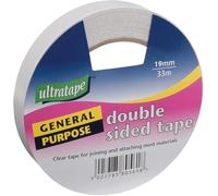 Ultratape Double Sided Tape 19mm x 33m Genuine Single/Double/Triple Roll Packs (2)